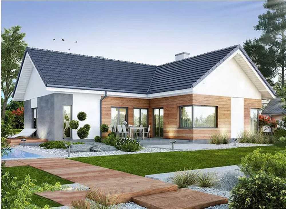 Mê đắm 9 mẫu nhà cấp 4 chữ L 4 phòng ngủ đẹp siêu dễ xây Mẫu nhà cấp 4 chữ L 4 phòng ngủ mái thái hiện đại
