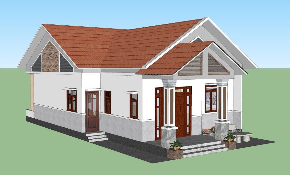 Mê đắm 9 mẫu nhà cấp 4 chữ L 4 phòng ngủ đẹp siêu dễ xây mẫu nhà cấp 4 chữ L 4 phòng ngủ