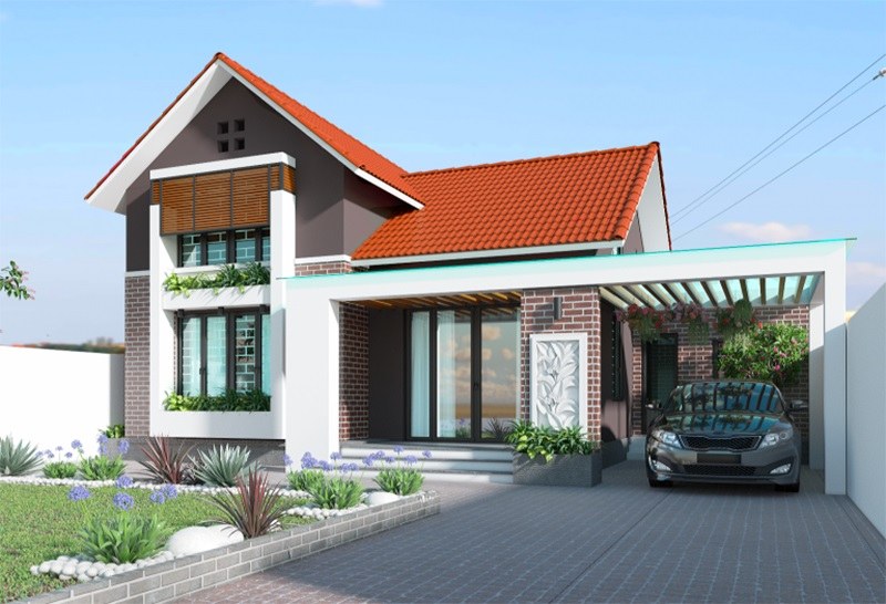Mê đắm 9 mẫu nhà cấp 4 chữ L 4 phòng ngủ đẹp siêu dễ xây Mẫu nhà cấp 4 chữ L 4 phòng ngủ có gara sang trọng