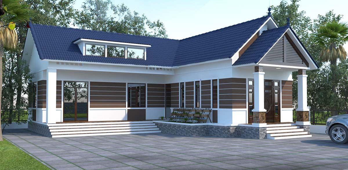 Mê đắm 9 mẫu nhà cấp 4 chữ L 4 phòng ngủ đẹp siêu dễ xây Thiết kế nhà cấp 4 có 4 phòng ngủ 1 phòng thờ