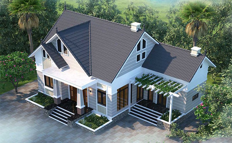 Mê đắm 9 mẫu nhà cấp 4 chữ L 4 phòng ngủ đẹp siêu dễ xây Mẫu nhà cấp 4 chữ l 4 phòng ngủ có gác lửng đầy tiện nghi