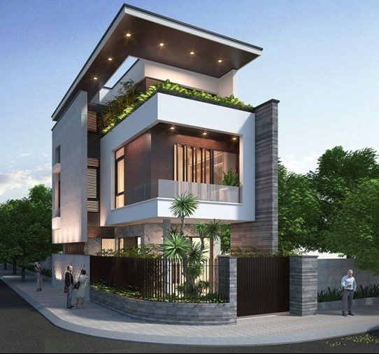 Chiêm ngưỡng thiết kế nhà phố 2 mặt tiền hiện đại đẹp mê ly Mẫu nhà phố 2 mặt tiền hiện đại