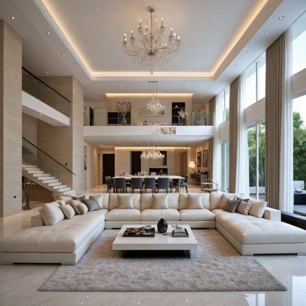 Chiêm ngưỡng thiết kế nhà phố 2 mặt tiền hiện đại đẹp mê ly Thiết kế phòng khách nhà phố 2 mặt tiền