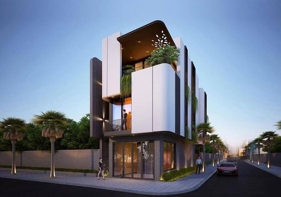 Chiêm ngưỡng thiết kế nhà phố 2 mặt tiền hiện đại đẹp mê ly Thiết kế nhà phố 2 mặt tiền hiện đại đẹp nhất hiện nay